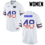 Women's Florida Gators #48 Brett DioGuardi NCAA Nike White USA Flag Fashion Authentic Stitched College Football Jersey GVY1762MG